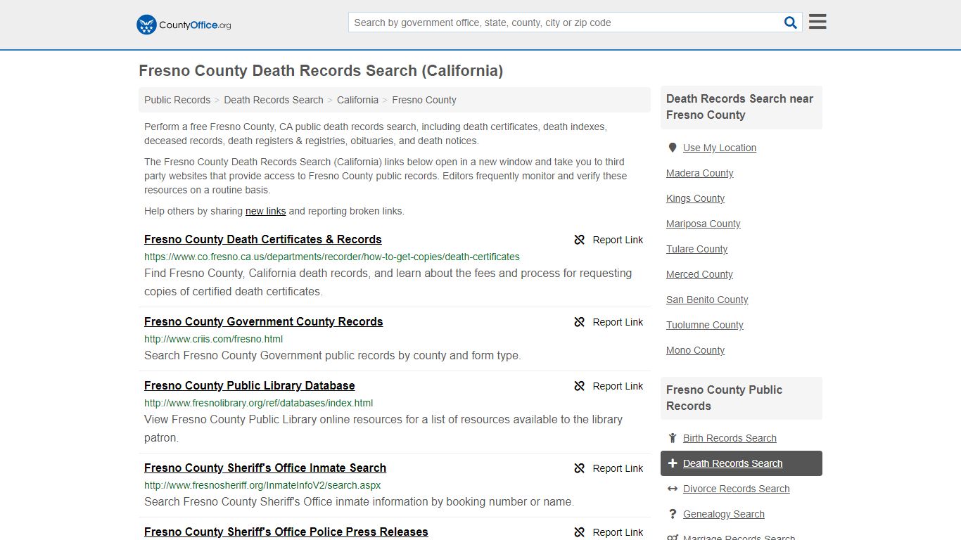 Death Records Search - Fresno County, CA (Death ...