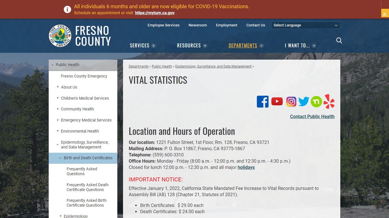 VITAL STATISTICS | County of Fresno