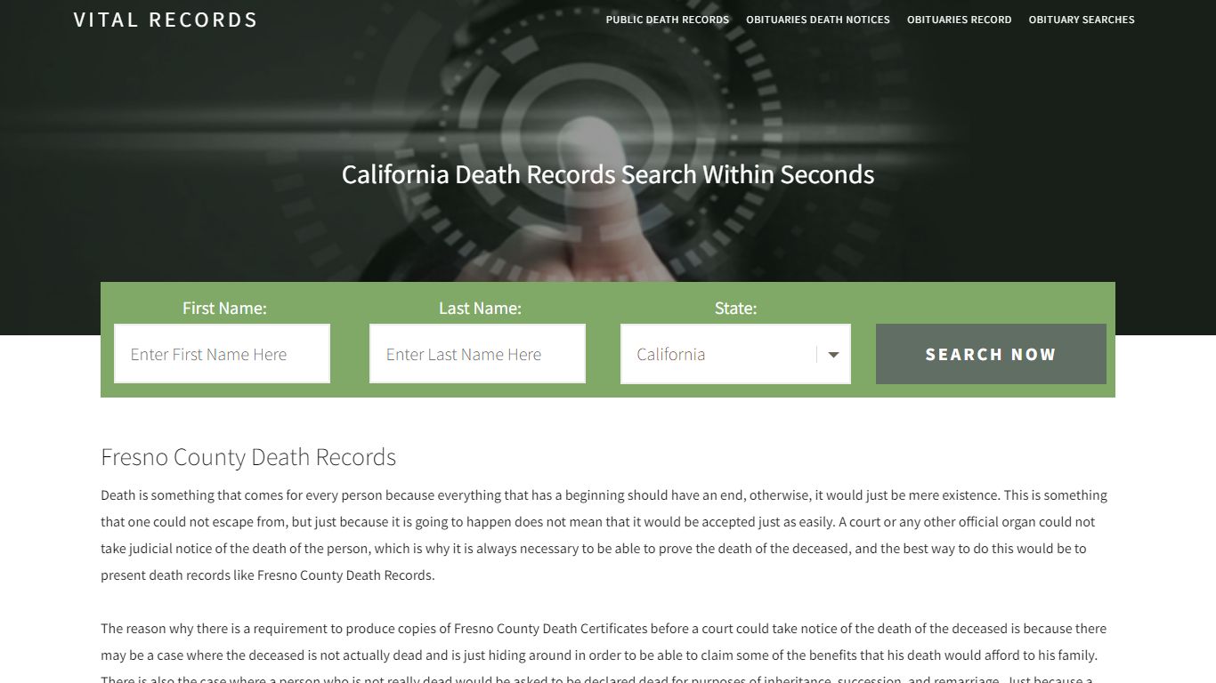 Fresno County Death Records |Enter Name and Search|14 Days ...